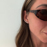 Sparkle Krystal Stud Øreringe Sølvfarvet