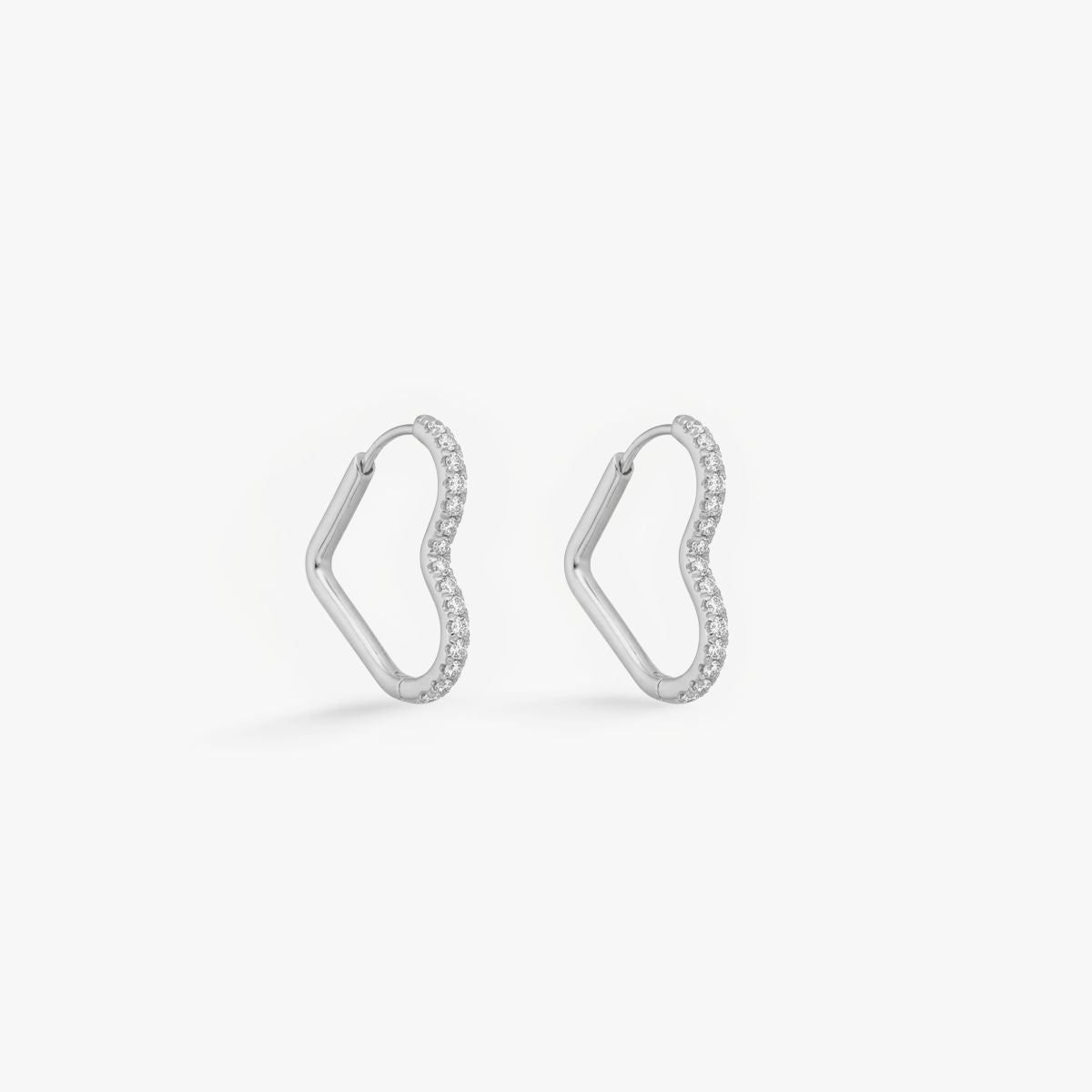 Heart Krystal Creoler 18K Guldbelagt Stor