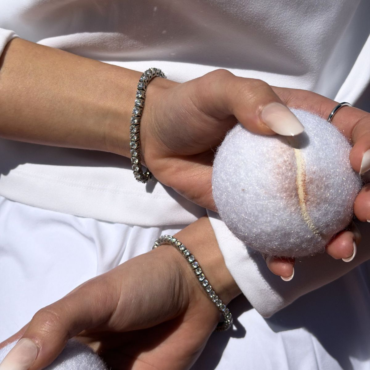 Tennis Luxe Armbånd Sølvfarvet 4mm