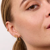 Hamret Stud Øreringe 18K Guldbelagt Rund