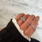 Twist Dome Krystal Ring Sølvfarvet