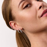 Classic Krystal Creoler Sølvfarvet 16mm