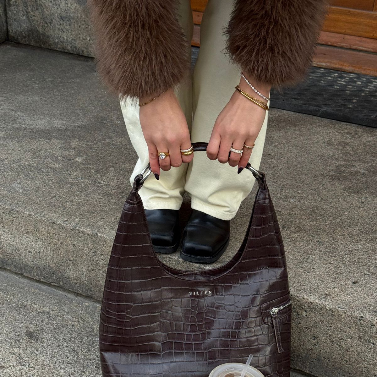 Oval Dome Bangle Lille 18K Guldbelagt