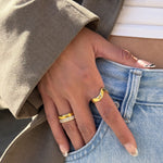 Hamret Wave Ring 18K Guldbelagt 4mm