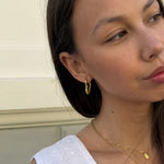 Scoria Heart Creoler 18K Guldbelagt Stor