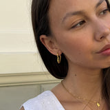 Scoria Heart Creoler 18K Guldbelagt Stor