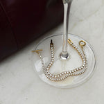 Tennis Krystal Armbånd 18K Guldbelagt 2mm