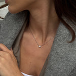 Floating Emerald Krystal Halskæde Sølvfarvet