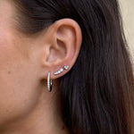 Heart Krystal Stud Øreringe Sølvfarvet