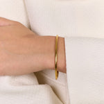 Oval Dome Bangle Lille 18K Guldbelagt