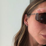 Sparkle Krystal Stud Øreringe Sølvfarvet