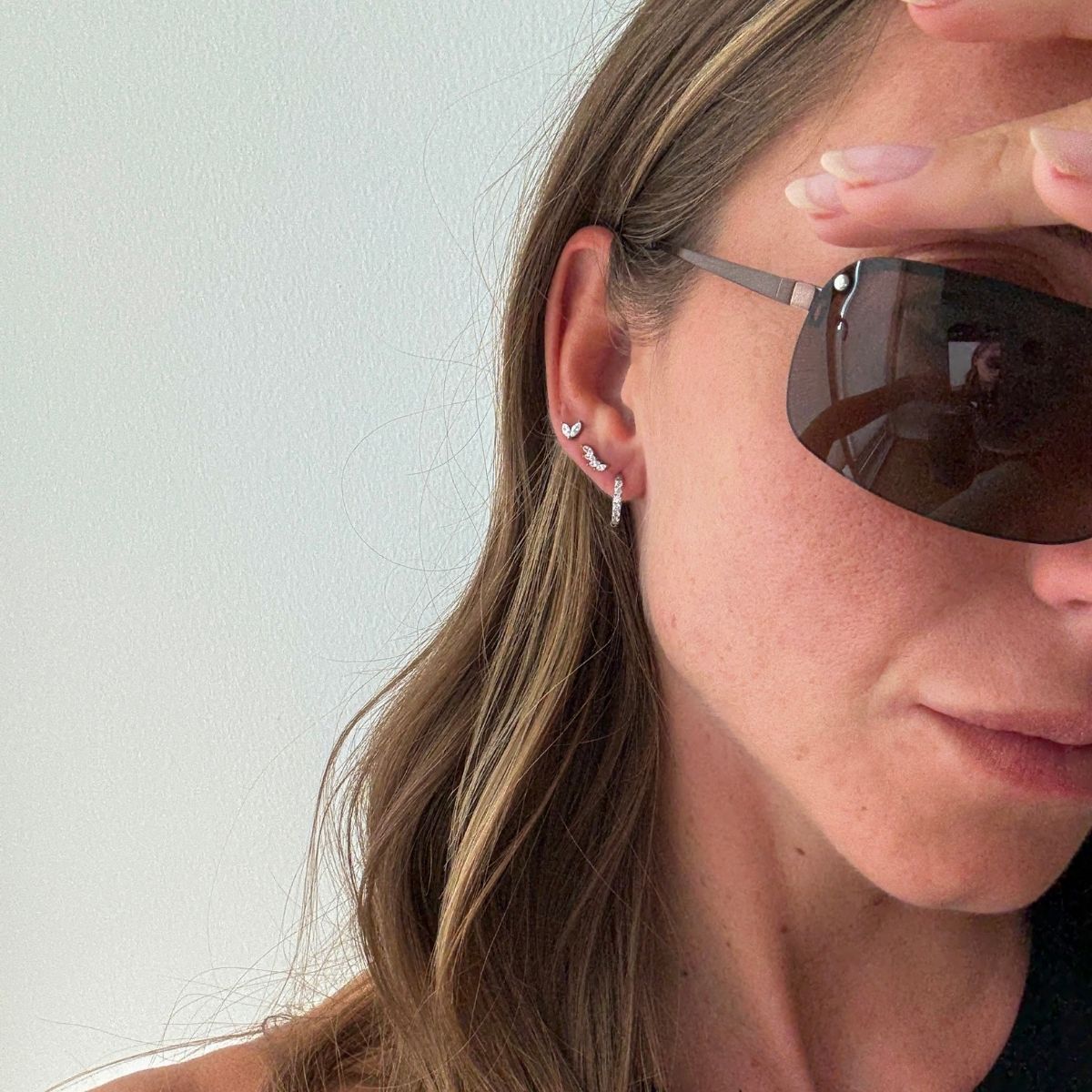 Sparkle Krystal Stud Øreringe Sølvfarvet