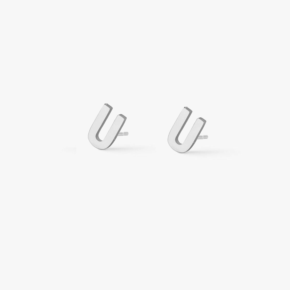 Classic Letter Stud Earrings Silver-coloured