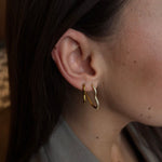 Heart Krystal Creoler 18K Guldbelagt Stor