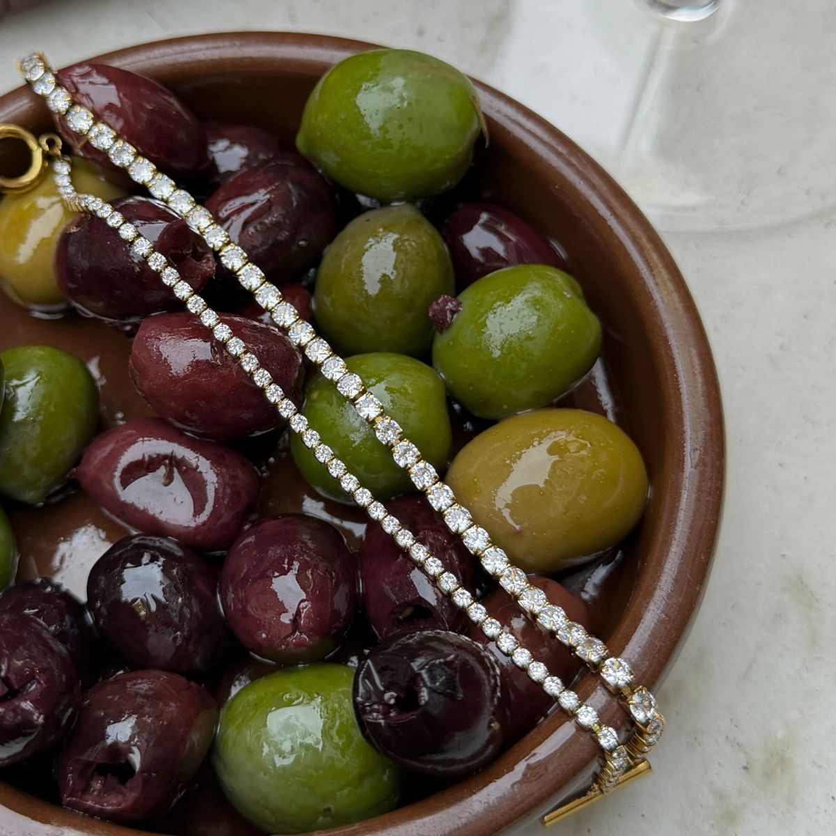 Tennis Krystal Armbånd 18K Guldbelagt 2mm