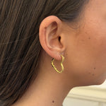 Scoria Heart Creoler 18K Guldbelagt Stor