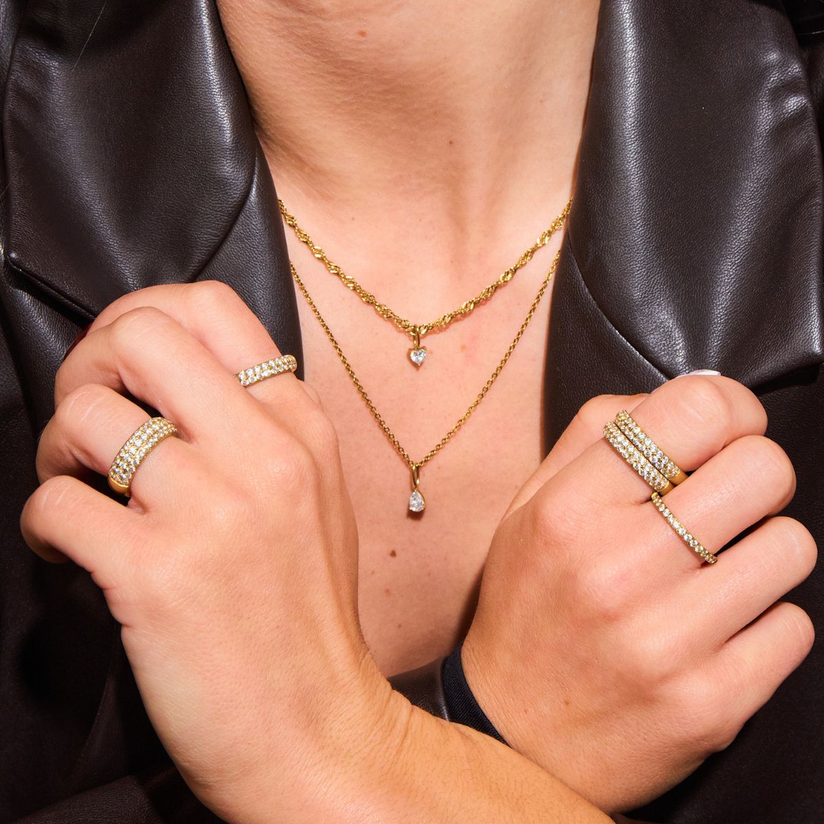 Krystal Band Ring 18K Guldbelagt 4mm