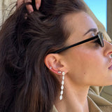 Sparkle Krystal Stud Øreringe Sølvfarvet