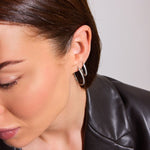 Ovale Classic Krystal Creoler Sølvfarvet Lille