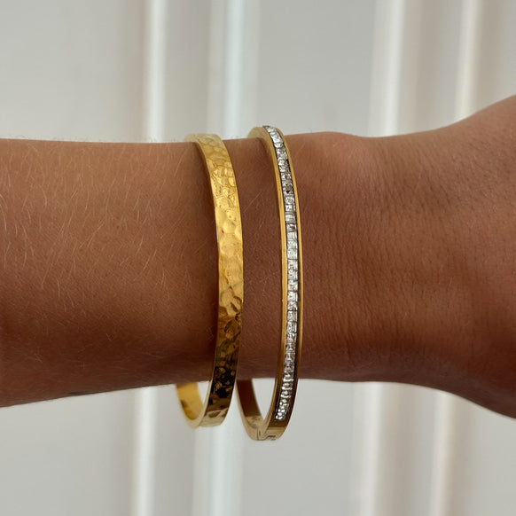 Krystal Bangle 18K Guldbelagt 4mm