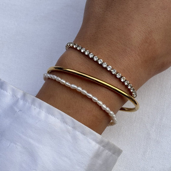 Oval Dome Bangle 18K Guldbelagt