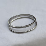 Oval Dome Bangle Lille Sølvfarvet