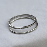 Oval Dome Bangle Lille Sølvfarvet