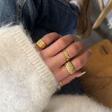 Twist Dome Krystal Ring 18K Guldbelagt