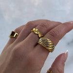 Twist Dome Krystal Ring 18K Guldbelagt