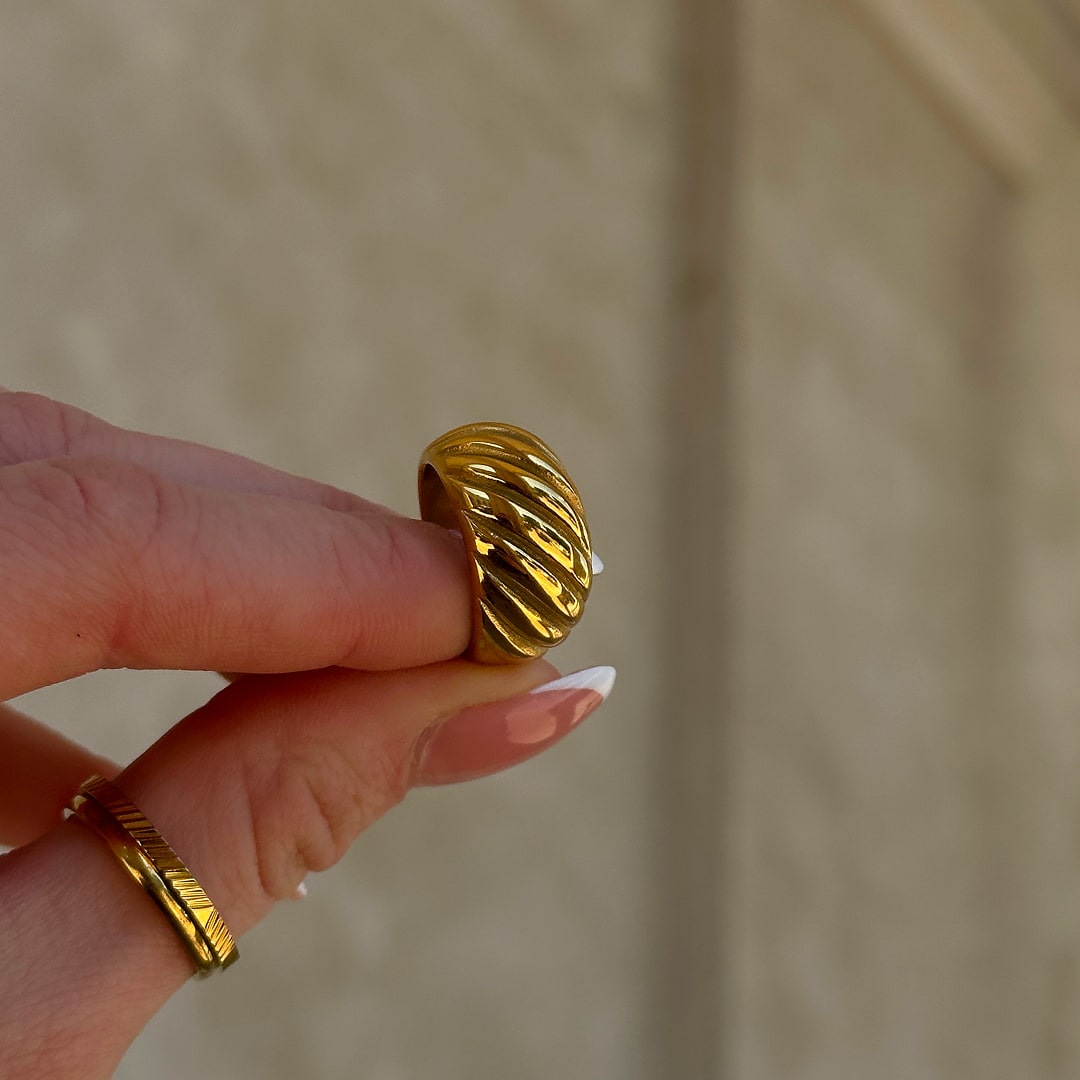 Twist Dome Ring 18K Guldbelagt