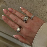 Classic Dome Pavé Krystal Ring Sølvfarvet