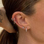 Heart Krystal Stud Øreringe Sølvfarvet