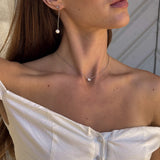 Floating Emerald Krystal Halskæde Sølvfarvet