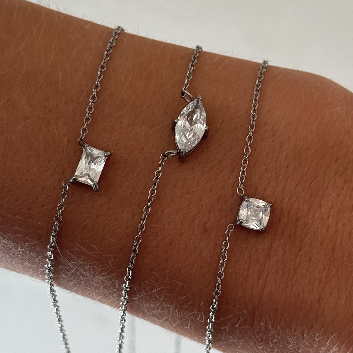 Floating Cushion Krystal Halskæde Sølvfarvet