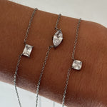 Floating Cushion Krystal Halskæde Sølvfarvet