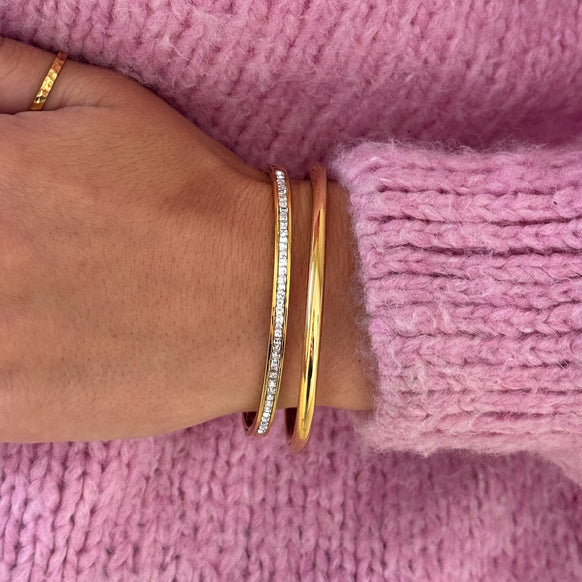 Krystal Bangle 18K Guldbelagt 4mm