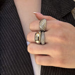 Classic Dome Pavé Krystal Ring Sølvfarvet