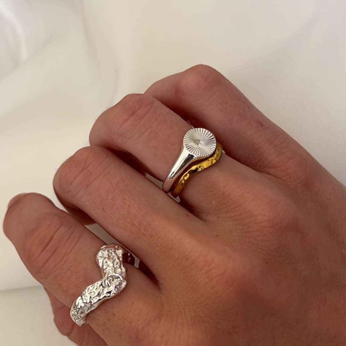 Sun Kiss Rund Ring 925S Sølvbelagt Camilla Krøyer Jewellery