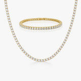 Tennis Luxe Sæt 18K Guldbelagt 3mm