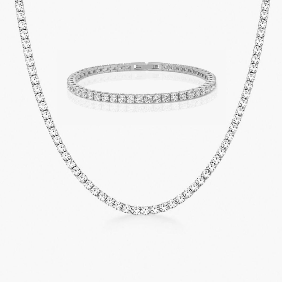 Tennis Luxe Sæt 18K Guldbelagt 4mm