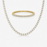 Tennis Luxe Sæt 18K Guldbelagt 4mm