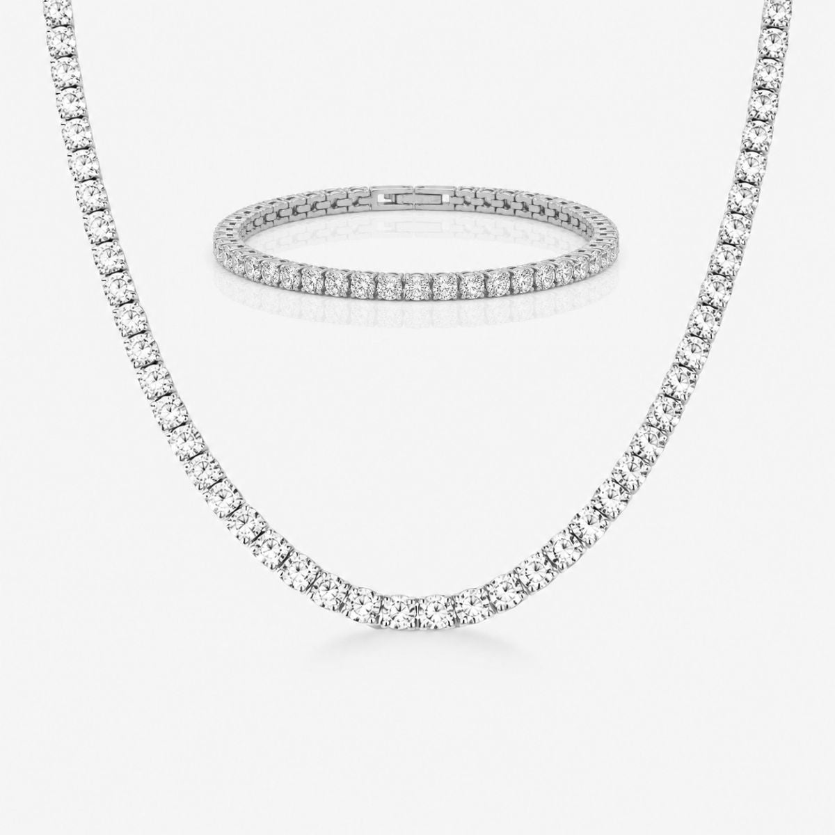 Tennis Luxe Sæt 18K Guldbelagt 4mm