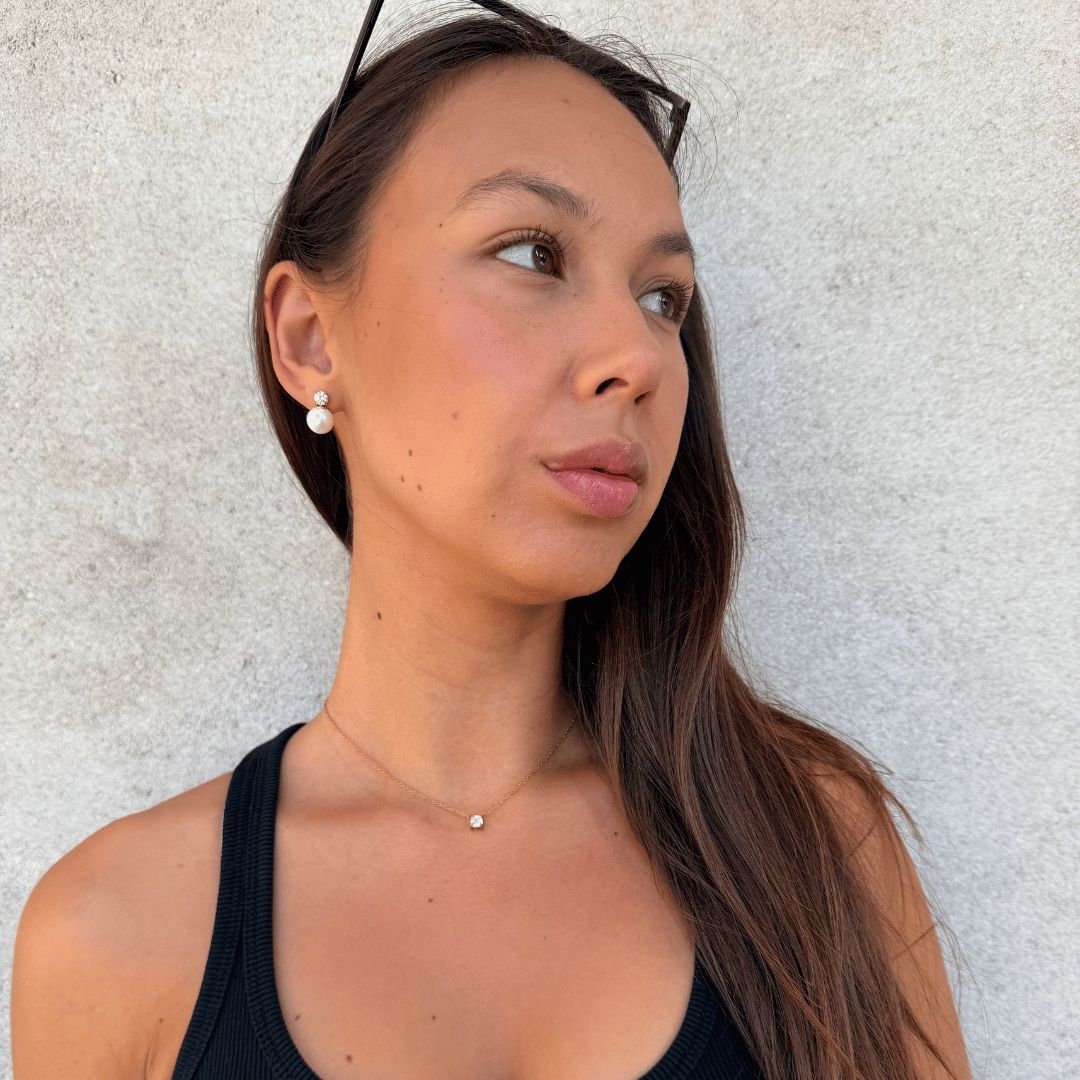 Floating Cushion & Krystal Perle 18K Guldbelagt Sæt