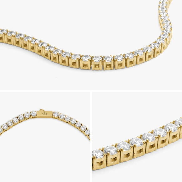 Tennis Luxe Sæt 18K Guldbelagt 3mm