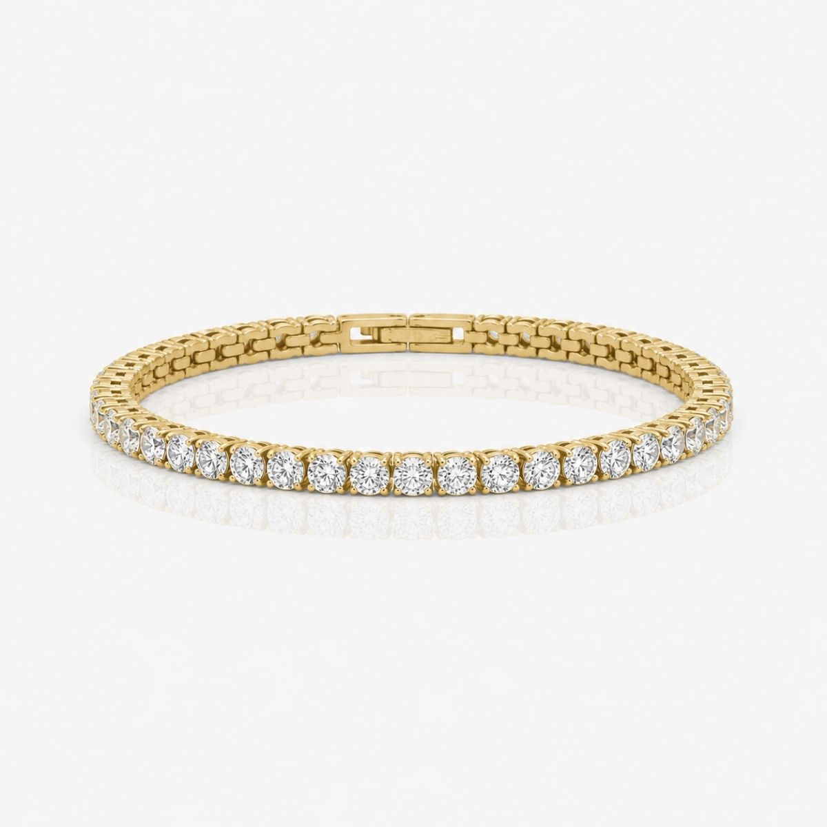 Tennis Luxe Armbånd 18K Guldbelagt 4mm