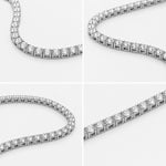 Tennis Luxe Armbånd Sølvfarvet 4mm
