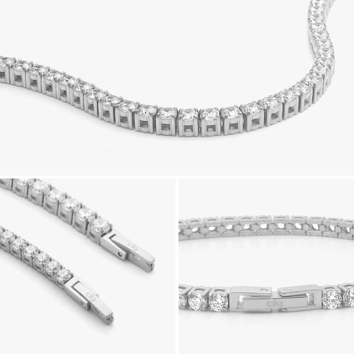 Tennis Luxe Armbånd Sølvfarvet 4mm