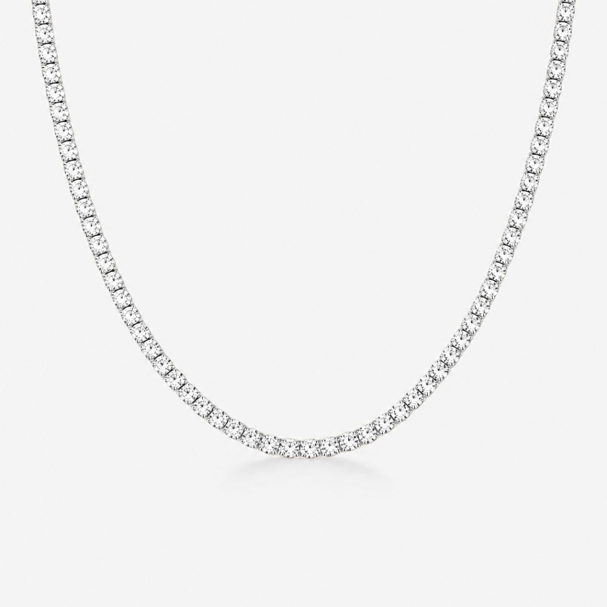 Tennis Luxe Armbånd Sølvfarvet 4mm