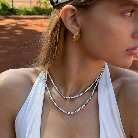 Tennis Luxe Sæt Sølvfarvet 3mm