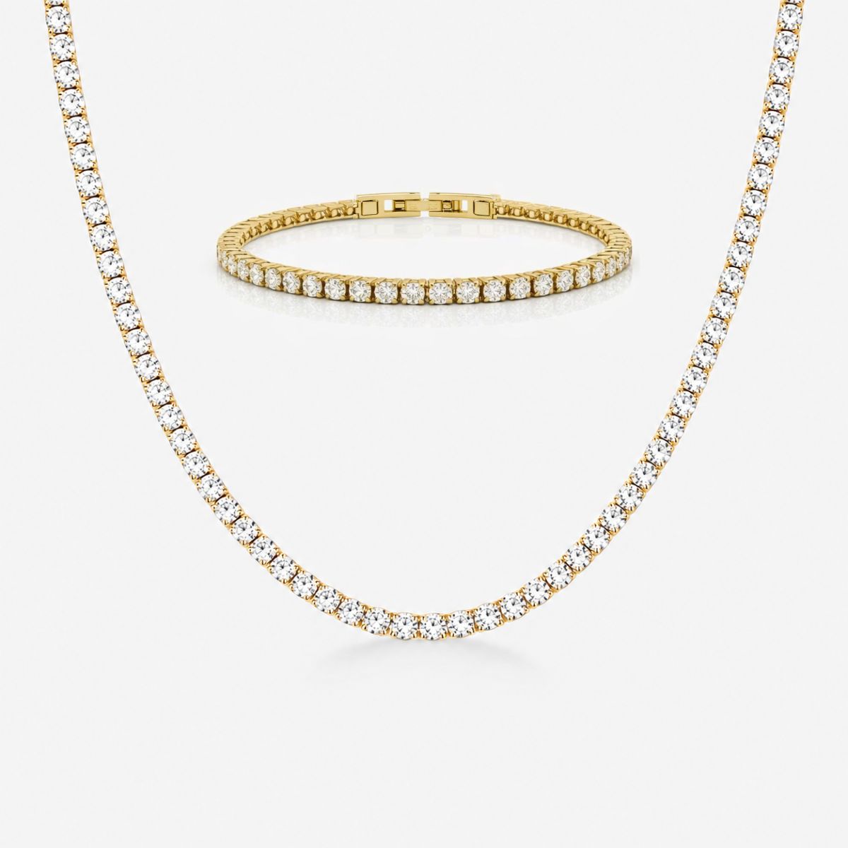 Tennis Luxe Armbånd Sølvfarvet 4mm